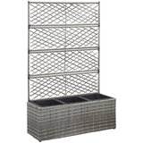  Sadilica s rešetkom i 3 posude 83x30x130 cm od poliratana siva | Eponuda.com