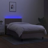  box spring s madracem LED smeđesivi 100x200 cm tkanina | shoptok.hr