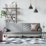 vidaXL Raztegljiv kavč z naslonjali za roke svetlo sivo blago | Shoptok.si
