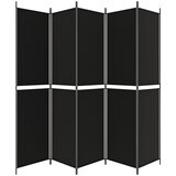 Sobna pregrada s 5 panela crna 250 x 220 cm od tkanine | Eponuda.ba