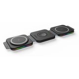 CEL-TEC W1 3u1 LED - Crni bežični sklopivi punjač | shoptok.hr