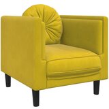 vidaXL Fotelj z blazino rumen žamet, (21094780) | Shoptok.si