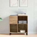 vidaXL ormar za vinile staro drvo čvrsto hrastovo drvo srednji vrata | shoptok.hr