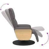  Naslonjač od umjetne kože s osloncem za noge sivi | shoptok.hr
