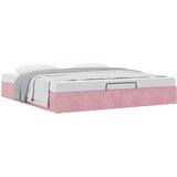 vidaXL Otomanski posteljni okvir brez vzmetnice roza 200x200 cm žamet | Shoptok.si