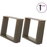  Noge za stolić U-oblika 2 kom Prirodni čelik 50x(30-31) cm | shoptok.hr