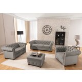 Ropez Siva baršunasti chesterfield fotelja York Blik – | shoptok.hr