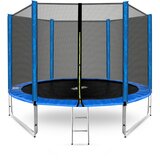  Trampolin 305 cm s vanjskom zaštitnom mrežom i stepenicama AGA SPORT PRO MRP1010DARKBLUE - plavi | shoptok.hr