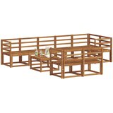  Set vanjskih sofa 9 pcs Prirodna Čvrsto drvo akacije | shoptok.hr