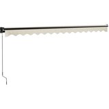 vidaXL Zložljiva tenda krem 4,5x3 m blago in aluminij | Shoptok.si