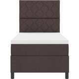 vidaXL Krevet s kutijom opruga i madracem tamno smeđi 90x200 cm tkanina | shoptok.hr