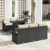  Sjedeća garnitura za vrt 6 kom. Crna [Sintetički]: Poli Ratan 251 x 179 x 85 cm | Shoptok.si