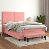  The Living Store Box spring postelja z vzmetnico roza 140x200 cm žamet - Box Spring Postelja, (21444434) Cene