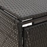 vidaXL Trojna lopa za smetnjak črna 207x80x117 cm poli ratan | Shoptok.si