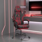  Igraća stolica s osloncem za noge umjetna koža crna i boja vina | shoptok.hr