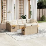 vidaXL 9-dijelni set vrtnih sofa s jastucima bež od poliratana | shoptok.hr