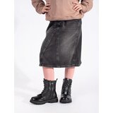 Shelvt Black lace-up ankle boots with fur padded | shoptok.hr