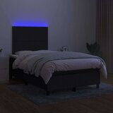  Krevet box spring s madracem LED crni 120 x 200 cm od tkanine | shoptok.hr
