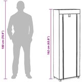 Ormarić za cipele s pokrovom od tkanine 57 x 29 x 162 cm krem | shoptok.hr