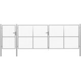 vidaXL Vrtna vrata jeklena 500x150 cm srebrna | Shoptok.si