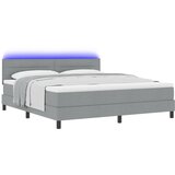 vidaXL Postelja s špringom z vzmetnico & LED Svetlo siva 180x200 cm Tkanina, (22156527) | Shoptok.si