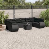  11-dijelni set vrtnih sofa od poliratana s jastucima crni | shoptok.hr