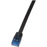 patch cable slimline, flat, Cat.5e, u utp, black, 20 m, CP0141B