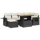  7-dijelni set vrtnih sofa od poliratana s jastucima crni | shoptok.hr
