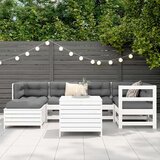  7-dijelni set vrtnih sofa bijeli od masivne borovine | shoptok.hr