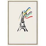  Slika - Eiffel Tower and Colorful Ribbons 40x60 U prirodnom drvenom okviru | shoptok.hr