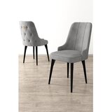 Hanah home set trpezarijskih stolica Enoa 8 kom, siva tkanina Babyface, crne drvene noge | Eponuda.com