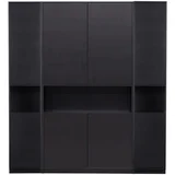 Črna modularna knjižna polica iz masivnega bora 190x210 cm Finca –