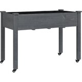 Maison Chic korito - Lonček za rože s podlogo in kolesi sivo 118x59x80 cm trden les jelke, (22057478) | Shoptok.si