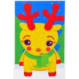 DIY Coloured Mosaic Christmas Reindeer Patching Set Cene