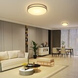 Nettlife LED stropna svetilka siva 38W okrogla moderna zatemnljiva z daljinskim upravljalnikom in senčnikom iz blaga za hodnik za dnevno sobo, (22110611) | Shoptok.si