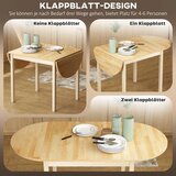  Sklopivi drveni blagovaonski stol za 6 osoba s dizajnom preklopne ploče 140 x 70 x 75 cm prirodno drvo | shoptok.hr