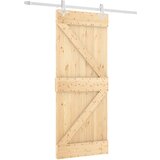 Furnova Drsna vrata s kompletom vodil 85x210 cm trdna borovina, (21944722) | Shoptok.si