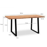 MID.YOU Pisalna Miza Akazie, Pravi Les, 180x90cm | Shoptok.si