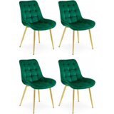  BERA stolica - zeleni baršun / zlatne noge x 4 | shoptok.hr