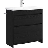 vidaXL Komplet pohištva za kopalnico Črni hrast 81 x 40 x 84,5 cm, (5000245569) | Shoptok.si