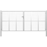 vidaXL Vrtna vrata pocinkano jeklo 415x250 cm srebrna, (20761471) Cene