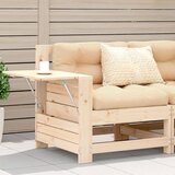 vidaXL Vrtna sofa s naslonom za ruke i stolićem od masivne borovine Cijene