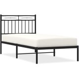  The Living Store Kovinski posteljni okvir z vzglavjem črn 90x190 cm - Posteljni Okvir, (21452280) | Shoptok.si