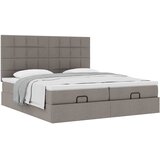  Otomanski okvir kreveta s madracima smeđesivi 200x200cm tkanine | shoptok.hr