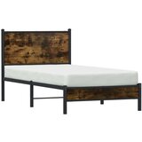 Metalni okvir krevet uzglavljem boja dimljenog hrasta 75x190 cm | shoptok.hr