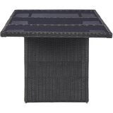  Vrtni blagovaonski stol crni 200x100x74 cm staklo i poliratan | shoptok.hr