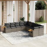 vidaXL 10-dijelni set vrtnih sofa od poliratana s jastucima sivi | shoptok.hr