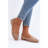 EVENTO Beige Women's Suede Ballerina Flats Lasota | shoptok.hr