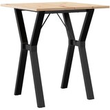 vidaXL jedilna miza y okvir 60x60x75 cm trdna borovina lito železo | Shoptok.si