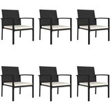  7-dijelni vrtni blagovaonski set od poliratana crni | shoptok.hr